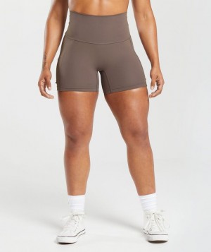 Gymshark Legacy Tight Shorts Korte Broek Walnut Mauve | 82OEYHKLJ