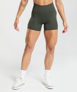 Gymshark Legacy Tight Shorts Korte Broek Diepolijfgroen Groen | 31TLXEAIM