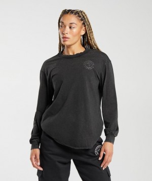 Gymshark Legacy Washed Long Sleeve Top Long Sleeve Top Lichtturkoois | 01PROJQSV