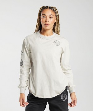 Gymshark Legacy Washed Long Sleeve Top Long Sleeve Top Metal Lichtturkoois | 32AQBUYOD