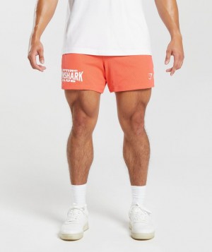 Gymshark Lifting Club Mesh 5" Shorts Korte Broek Oranje | 87TMUIHNV