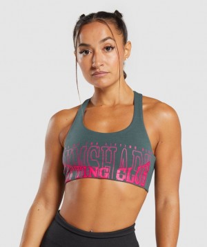 Gymshark Lifting Graphic Bralette Sports Bras Smokey Teal | 82WAVPOUS