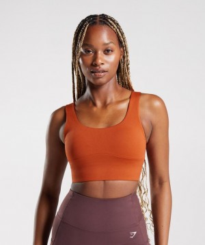 Gymshark Longline Sports Bra Sports Bras Rood | 13NVDXJYI