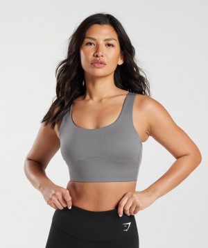 Gymshark Longline Sports Bra Sports Bras Titanium Grijs | 80LMSAFTJ