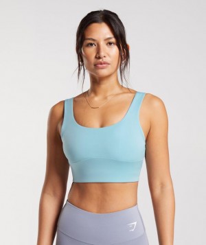 Gymshark Longline Sports Bra Sports Bras Blauw | 78FDXGVQA