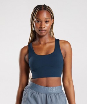 Gymshark Longline Sports Bra Sports Bras Donkerblauw | 91WKTUPLA