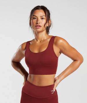 Gymshark Longline Sports Bra Sports Bras Rood | 26FIXGDHA