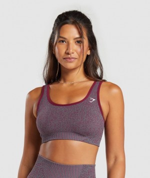 Gymshark Marl Seamless Scoop Bra Sports Bras Roze Grijs Roze | 36EPAUCZJ