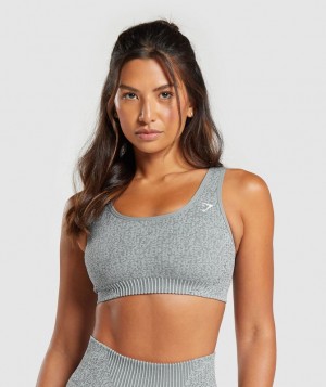 Gymshark Marl Seamless Scoop Bra Sports Bras Lichtgrijs Grijs Grijs | 91JHFOITD