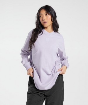 Gymshark Monogram Oversized Long Sleeve Top Long Sleeve Top Paars | 98TQABWJL