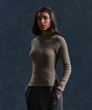 Gymshark Pause Knitwear Long Sleeve Top Long Sleeve Top Grijs | 93AZSIQNG