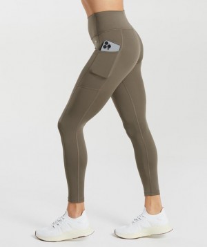 Gymshark Pocket Leggings Leggings Camo Bruin | 89KGCYRXH