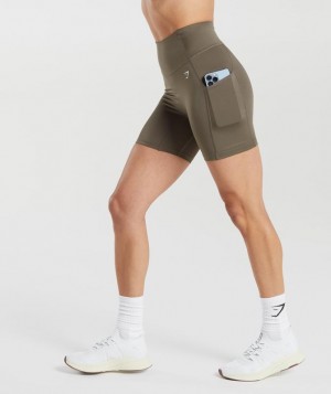 Gymshark Pocket Shorts Korte Broek Camo Bruin | 26IQEZVLC