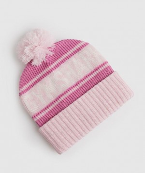 Gymshark Pom Beanie Beanies Blossom Pink/Sweet Pink/White | 20GZODWFT