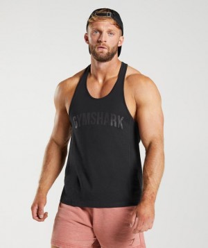 Gymshark Power Stringer Stringer Zwart | 21KISCHFL