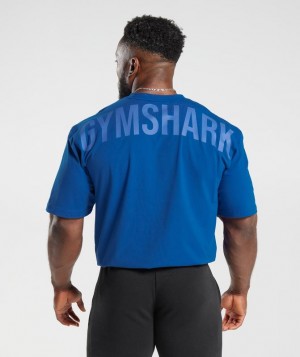 Gymshark Power T-Shirt T-Shirts Blauw | 79HFQBJMS