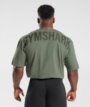 Gymshark Power T-Shirt T-Shirts Groen | 78BGXWLOM