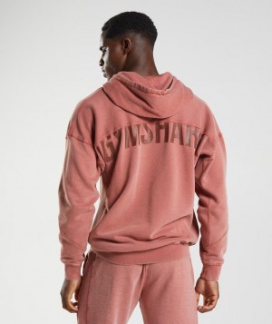 Gymshark Power Washed Hoodie Hoodies Roze Bruin | 64YPQIADN