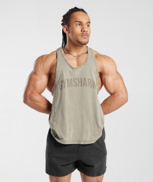 Gymshark Power Washed Stringer Stringer Bruin | 31PVGKJCA