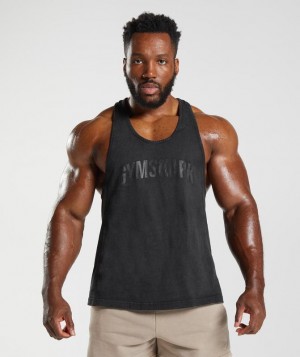 Gymshark Power Washed Stringer Stringer Zwart | 83RFHJZKC