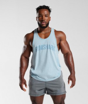 Gymshark Power Washed Stringer Stringer Blauw | 62JYHXPDU