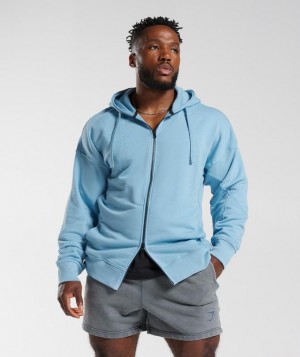 Gymshark Power Zip Hoodie Hoodies Blauw | 26DEWTAMJ