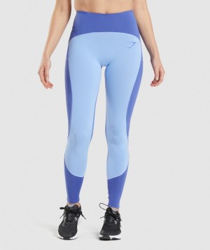 Gymshark Pulse Mesh Leggings Leggings Court Blue/Moonstone Blue/White | 74NQDLFWM