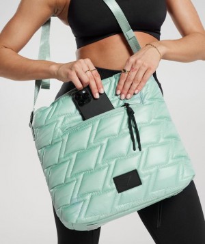 Gymshark Quilted Yoga Tote All Bags Frost Teal | 30FKPDGQU