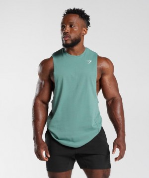 Gymshark React Drop Arm Tank Drop Armhole Tank Ink Teal | 23THNSMFL