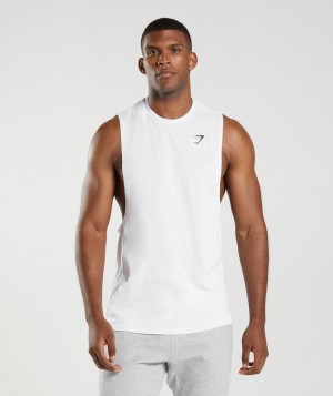 Gymshark React Drop Arm Tank Tanktop Wit | 50XSOKMUZ