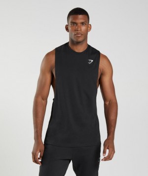 Gymshark React Drop Arm Tank Tanktop Zwart | 72TAOISXV