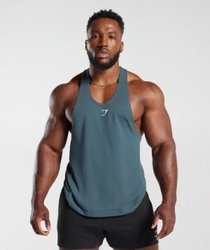 Gymshark React Stringer Stringer Denim Teal | 40ISLFZCU