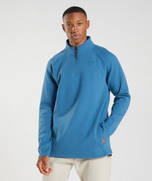 Gymshark Rest Day 1/4 Zip Pullovers Blauw | 13JTGIVFL