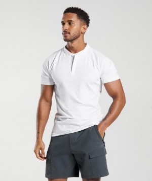 Gymshark Rest Day Commute Polo Shirt T-Shirts Wit | 12NMEIJGY