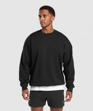 Gymshark Rest Day Essential Crew Pullovers Zwart | 17WXMBUKN