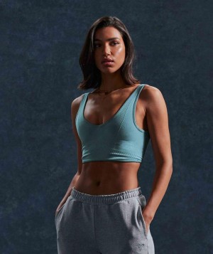 Gymshark Rest Day Seamless Bralette Sports Bras Blauw | 35WBNCYMK