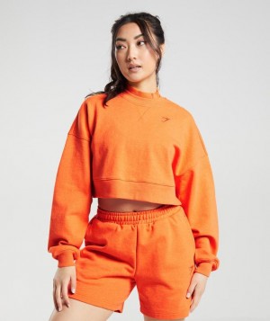 Gymshark Rest Day Sweats Cropped Pullover Pullovers Oranje | 15RLCYBET