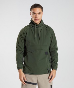 Gymshark Retake Anorak Pullovers Olijfgroen | 15AOBWQZH