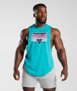 Gymshark Retrowave Drop Arm Tank Drop Armhole Tank Blauw | 37CLSWYEO