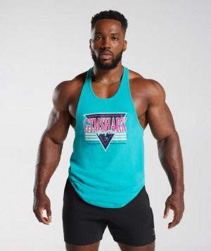 Gymshark Retrowave Stringer Stringer Blauw | 87MEKTUNF