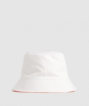 Gymshark Reversible Bucket Hat Caps White/Orange/Peach | 10SOPVJYQ