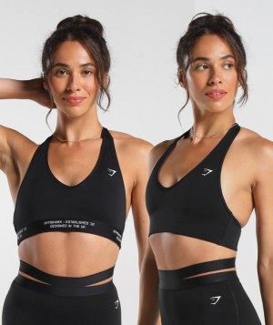 Gymshark Reversible Halterneck Sports Bra Sports Bras Zwart | 41WNAKCBE