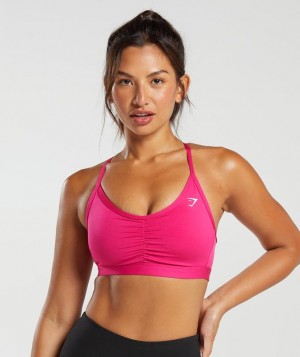 Gymshark Ruched Sports Bra Sports Bras Bold Magenta | 23SXLCUFY