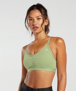 Gymshark Ruched Sports Bra Sports Bras Lichtgroen | 43GARIWYS