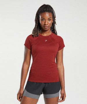 Gymshark Running T-Shirt T-Shirts Rood | 52RCDTNYX