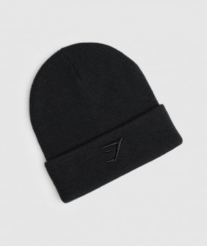 Gymshark Sharkhead Beanie Beanies Black/Black | 01CBJUKHL