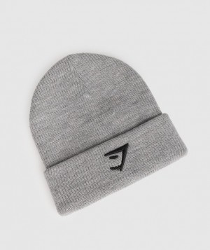 Gymshark Sharkhead Beanie Beanies Lichtgrijs | 75DQXKNSY