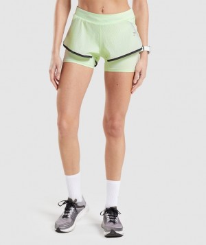 Gymshark Speed 2 In 1 Short Korte Broek Groen | 68DRUIJLK