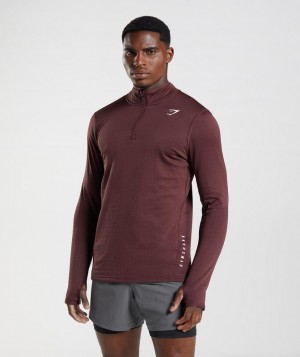 Gymshark Sport 1/4 Zip Pullovers Bordeaux | 45RSUJQMC