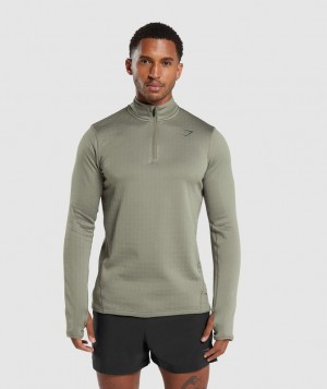 Gymshark Sport 1/4 Zip Pullovers Bruin | 45UHZSPKM